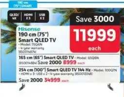 Makro Hisense 190 cm 75" Smart QLED TV offer