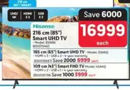 Makro Hisense 216 cm 85" Smart UHD TV offer