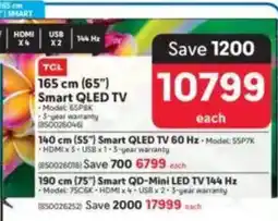 Makro TCL 165 cm 65" Smart QLED TV offer