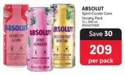 Makro ABSOLUT Spirit Cooler Cans Variety Pack offer