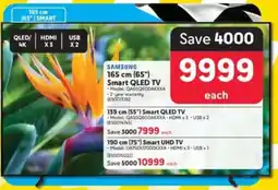 Makro SAMSUNG 165 cm 65" Smart QLED TV offer