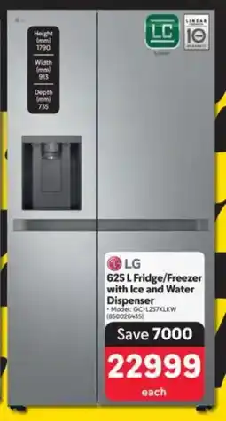 Makro LG Fridge/ Freezer with Ice and Water Dispenser offer