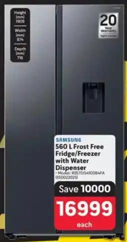 Makro SAMSUNG Frost Free Fridge/ Freezer with Water Dispenser offer
