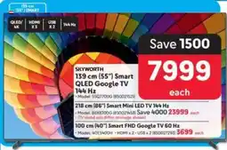 Makro SKYWORTH 139 cm 55" Smart QLED Google TV 144 Hz offer
