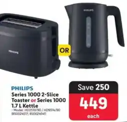 Makro PHILIPS Series 1000 2-Slice Toaster or Series 1000 Kettle offer