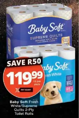 Checkers Baby Soft Fresh White/Supreme Quilts 2-Ply Toilet Rolls offer
