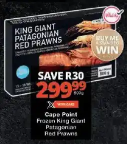 Checkers Cape Point Frozen King Giant Patagonian Red Prawns offer