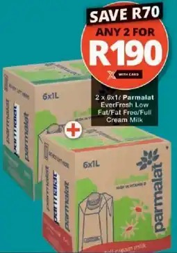 Checkers Parmalat EverFresh Low Fat/ Fat Free/ Full Cream Milk offer
