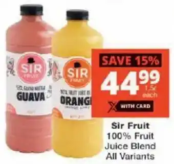 Checkers Sir Fruit 100% Fruit Juice Blend All Variants offer