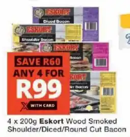 Checkers Eskort Wood Smoked Shoulder/Diced/Round Cut Bacon offer