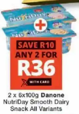 Checkers Danone NutriDay Smooth Dairy Snack All Variants offer