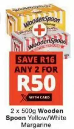 Checkers Wooden Spoon Yellow/ White Margarine offer