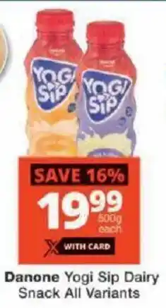 Checkers Danone Yogi Sip Dairy Snack All Variants offer
