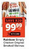 Checkers Rainbow Simply Chicken Original Smoked Viennas offer