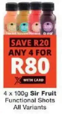Checkers Sir Fruit Functional Shots All Variants offer
