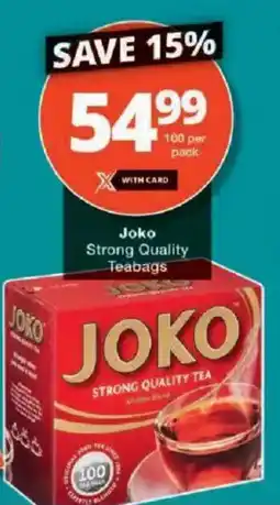 Checkers Joko Strong Quality Teabags offer