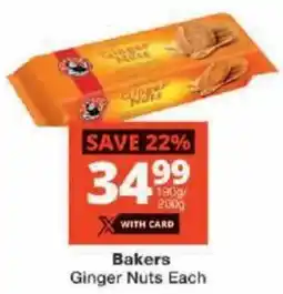 Checkers Bakers Ginger Nuts Each offer
