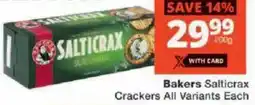 Checkers Bakers Salticrax Crackers All Variants Each offer