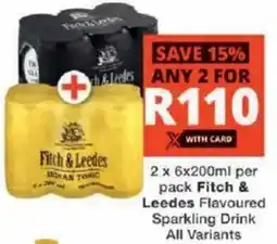 Checkers Fitch & Leedes Flavoured Sparkling Drink All Variants offer
