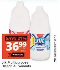 Checkers Jik Multipurpose Bleach All Variants offer