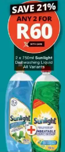 Checkers Sunlight Dishwashing Liquid All Variants offer