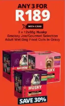 Checkers Husky Smokey Joe/ Gourmet Selection Adult Wet Dog Food Cuts In Gravy offer