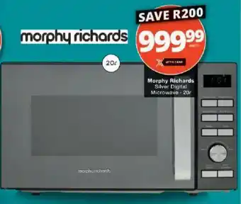 Checkers Morphy Richards Silver Digital Microwave offer