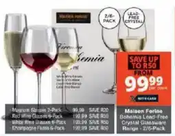 Checkers Maison Forine Bohemia Lead-Free Crystal Glassware Range offer