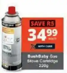 Checkers BushBaby Gas Stove Cartridge offer