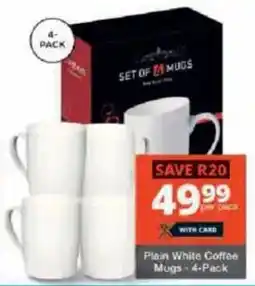 Checkers Plain White Coffee Mugs offer