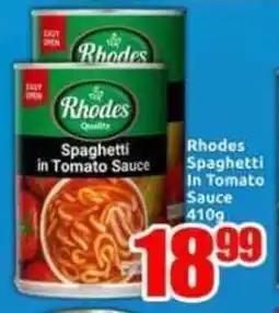 Three Star Cash and Carry Rhodes Spaghetti in Tomato Sauce offer