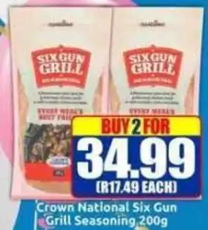 Three Star Cash and Carry Crown National Six Gun Grill Seasoning offer