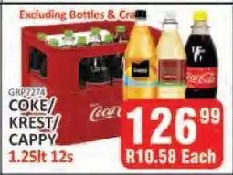KitKat Cash and Carry COKE/KREST/CAPPY 1.25lt 12s offer