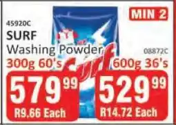 KitKat Cash and Carry SURF Washing Powder 300g 60's offer