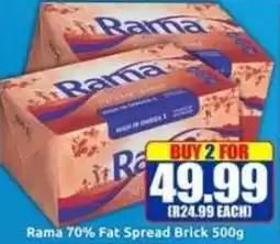 Three Star Cash and Carry Rama 70% Fat Spread Brick offer