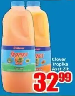 Three Star Cash and Carry Clover Tropika Asst offer