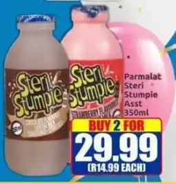 Three Star Cash and Carry Parmalat Steri Stumpie Asst offer