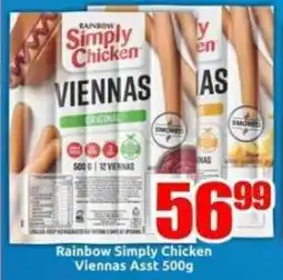 Three Star Cash and Carry Rainbow Simply Chicken Viennas Asst offer