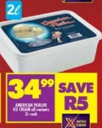 Shoprite American Parlor Ice Cream 2L offer