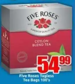 Three Star Cash and Carry Five Roses Tagless Tea Bags offer