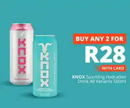 Checkers KNOX Sparkling Hydration Drink All Variants offer