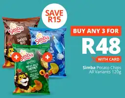 Checkers Simba Potato Chips All Variants offer