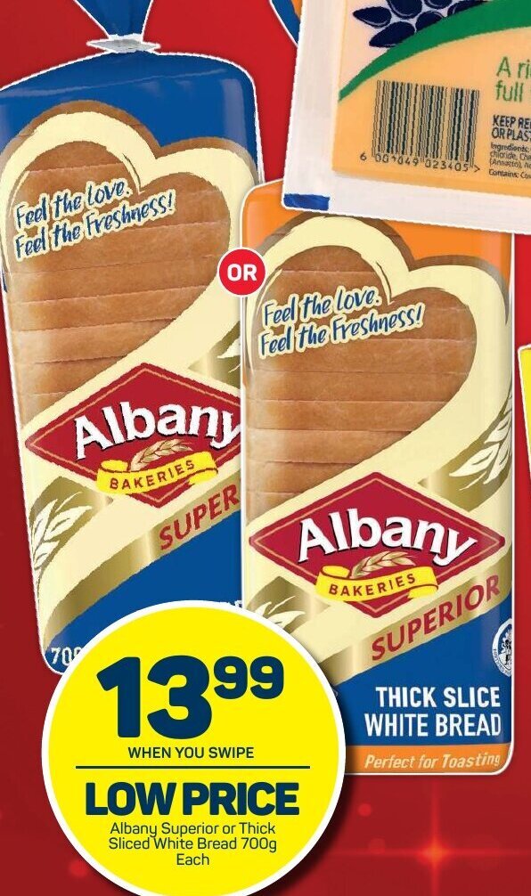 Albany Superior or Thick Sliced White Bread 700g offer at Pick n Pay