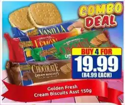 Three Star Cash and Carry Golden Fresh Cream Biscuits Asst offer