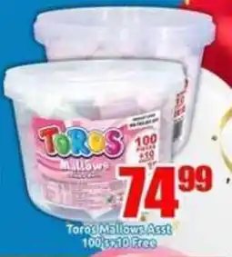 Three Star Cash and Carry Toros Mallows Asst offer
