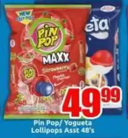 Three Star Cash and Carry Pin Pop/ Yogueta Lollipops Asst offer