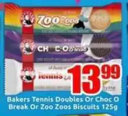 Three Star Cash and Carry Bakers Tennis Doubles Or Choc O Break Or Zoo Zoos Biscuits offer