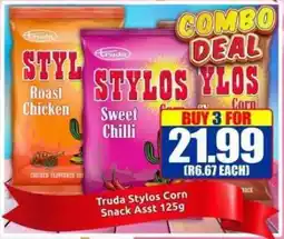 Three Star Cash and Carry Truda Stylos Corn Snack Asst offer