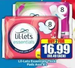 Three Star Cash and Carry Lil-Lets Essentials Thick Pads Asst offer