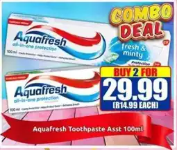 Three Star Cash and Carry Aquafresh Toothpaste Asst offer